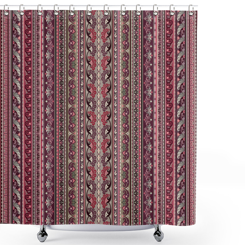 Personality  Abstract Ethnic Stripe Pattern, Vector Background Shower Curtains