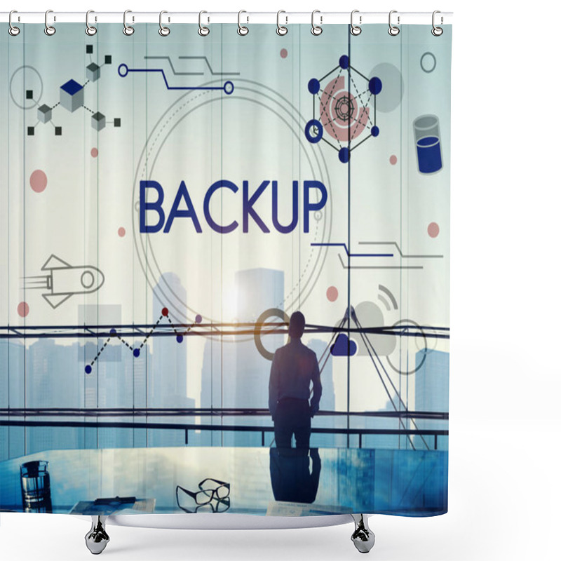 Personality  Silhouette Business Man In Office  Shower Curtains