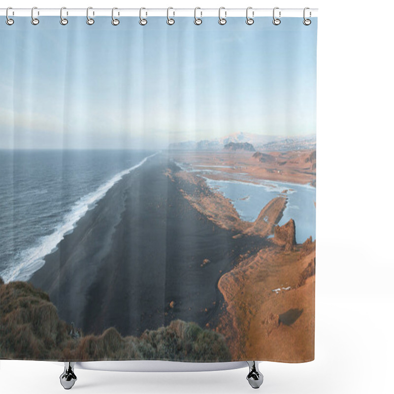 Personality  Vik Dyrholaey Shower Curtains