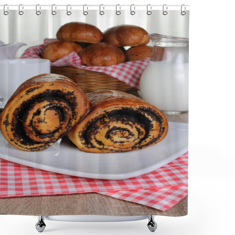 Personality  Buns With Poppy Seeds Shower Curtains