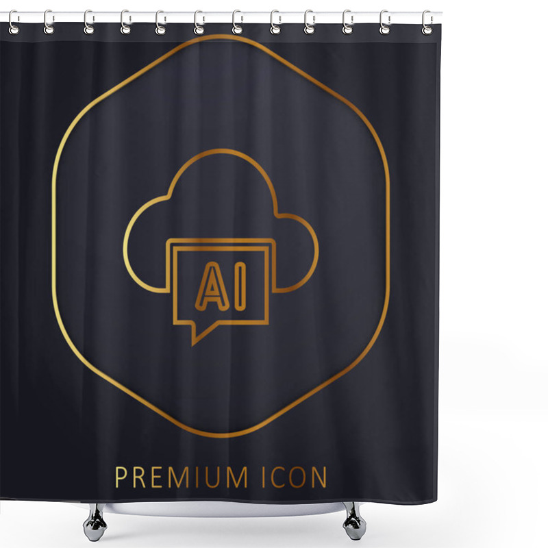 Personality  AI Golden Line Premium Logo Or Icon Shower Curtains