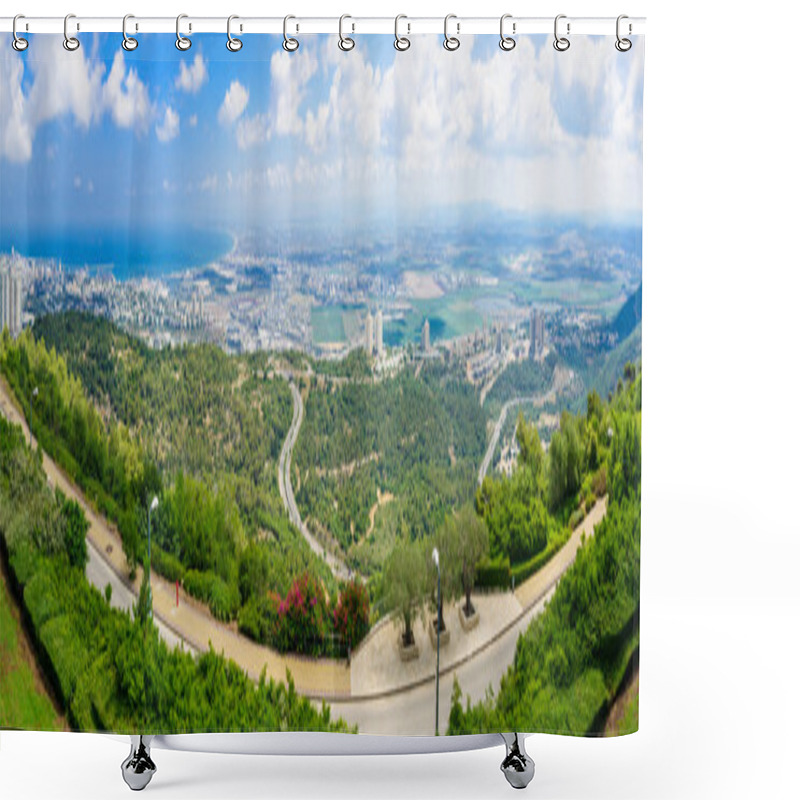 Personality  Panoramic View Of The Bay Of Haifa Shower Curtains