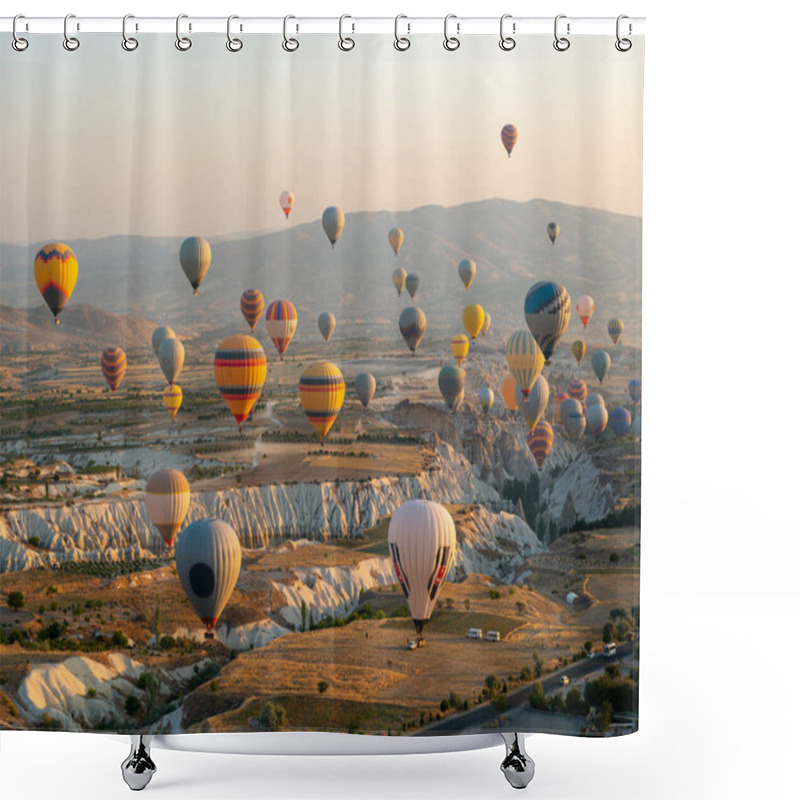 Personality  Air Balloons Over Plateau Shower Curtains