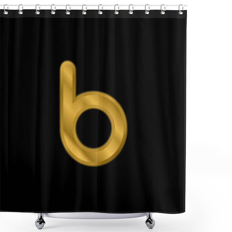 Personality  Bebo Logo Gold Plated Metalic Icon Or Logo Vector Shower Curtains