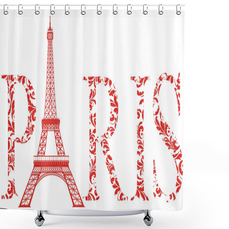 Personality  Sign Paris With Eiffel Tower Shower Curtains