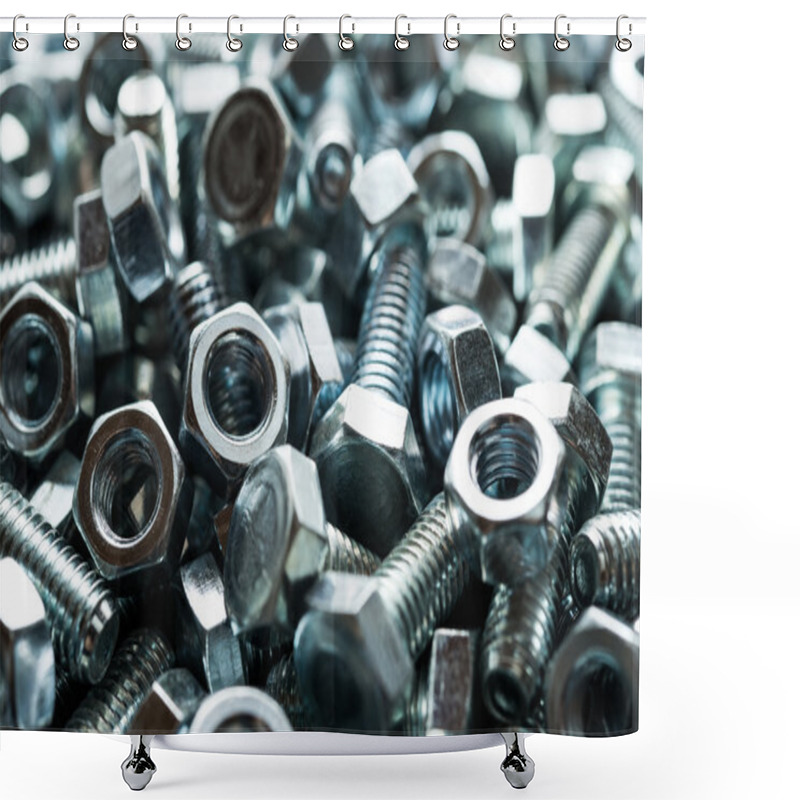 Personality  Metal Nuts And Bolts Shower Curtains