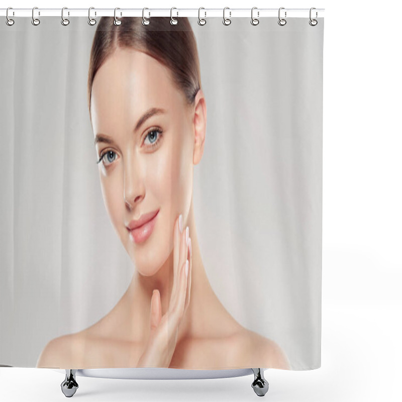 Personality  Woman With Clean Fresh Skin Shower Curtains