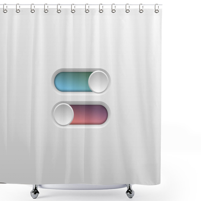 Personality  Toggle Switch On And Off Position. Shower Curtains