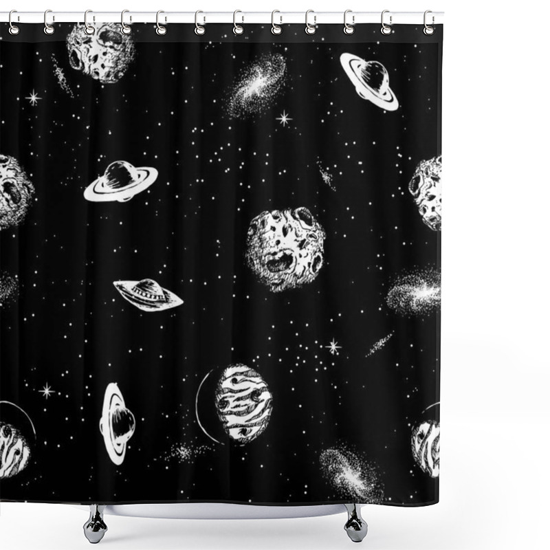 Personality  Vector Space Pattern Shower Curtains