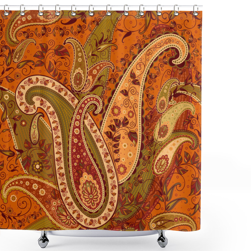 Personality  Seamless Paisley Pattern Shower Curtains