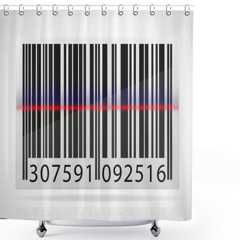 Personality  Barcode With The Strip From The Laser Vector Illustration Shower Curtains