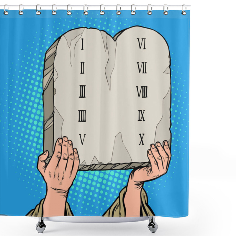 Personality  Tables Of The Covenant. Ten Commandments Of Moses Shower Curtains