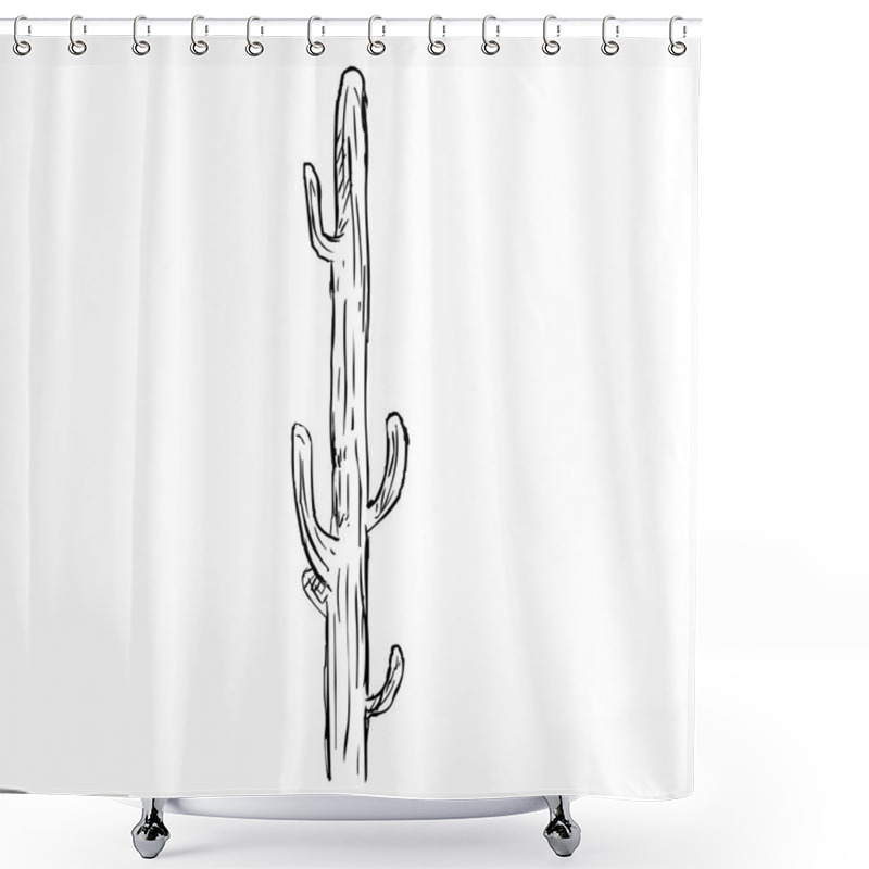 Personality  Single Sketch Cacti Shower Curtains