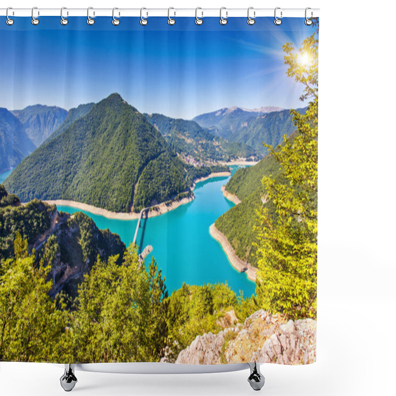 Personality  Piva Canyon With Its Fantastic Reservoir. Shower Curtains