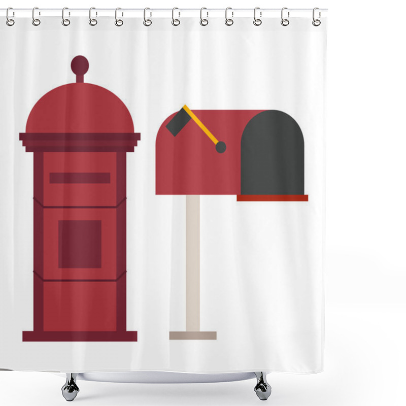 Personality  Post Mailbox Vector Illustration Shower Curtains