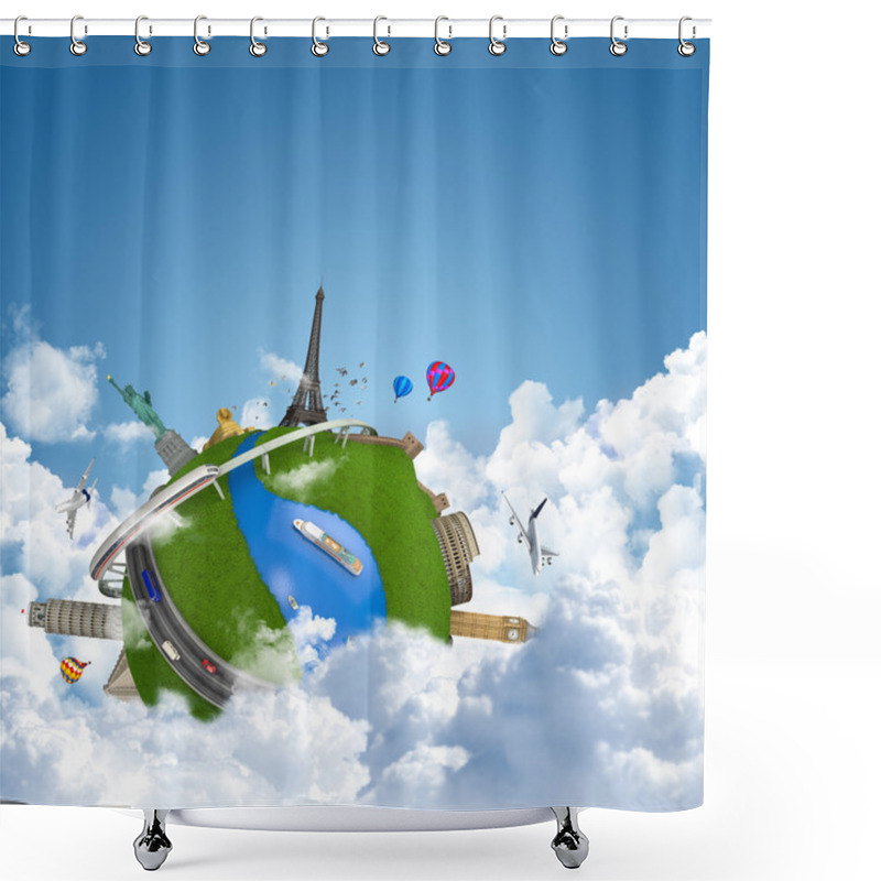 Personality  Traveling The World Dream Globe Concept Shower Curtains