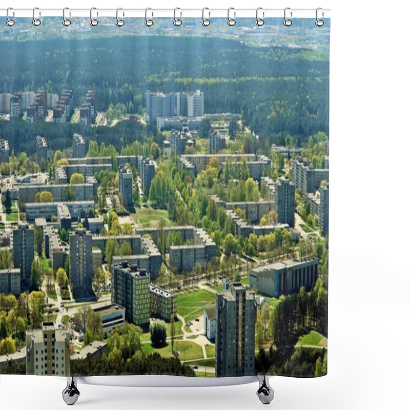 Personality  Vilnius City Capital Of Lithuania Aerial View Shower Curtains