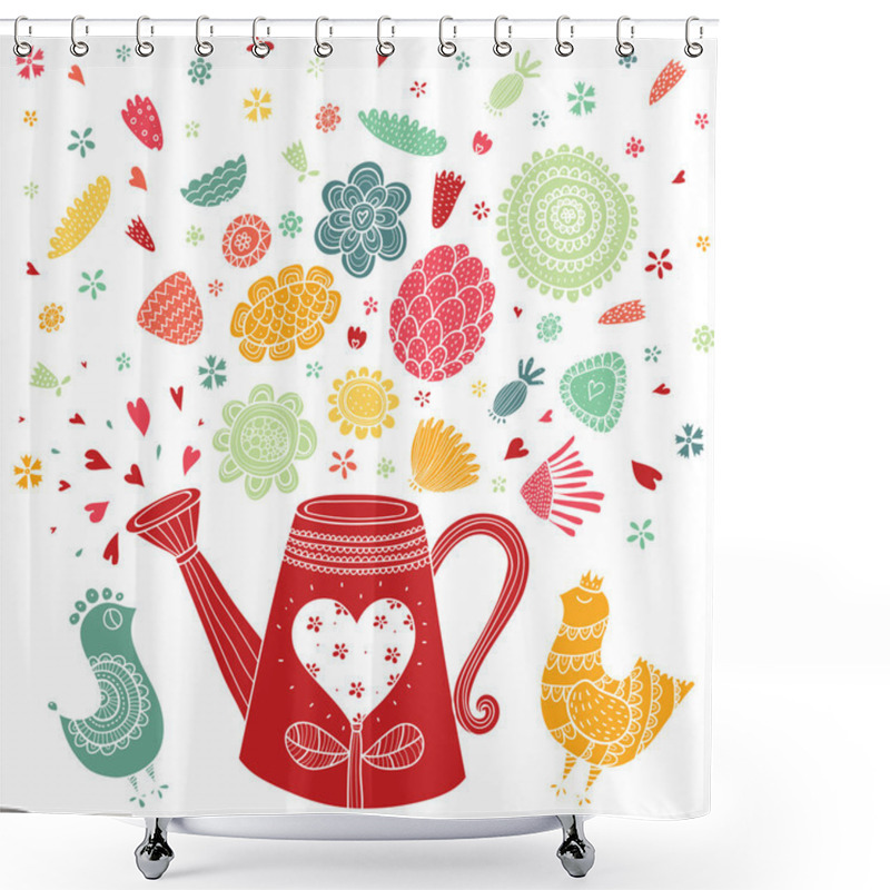 Personality  Romantic Floral Background Shower Curtains