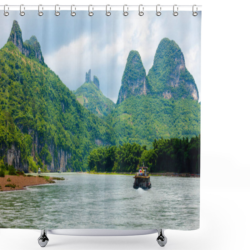 Personality  Guilin River Li  Cruises Panorama Shower Curtains