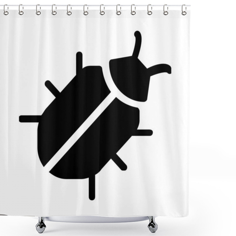 Personality  Beetle Bug Icon Isolated On White Shower Curtains