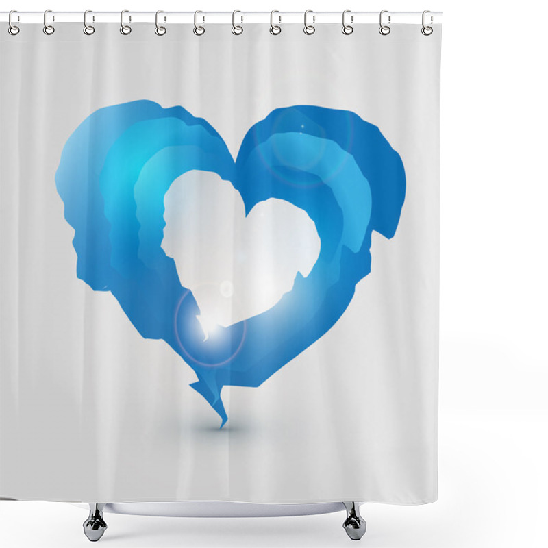 Personality  Blue Torn Heart. Vector Illustration. Shower Curtains