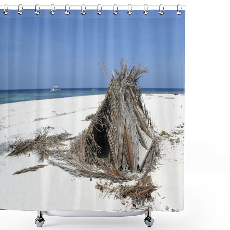 Personality  Desert Island Beach Shelter Shower Curtains