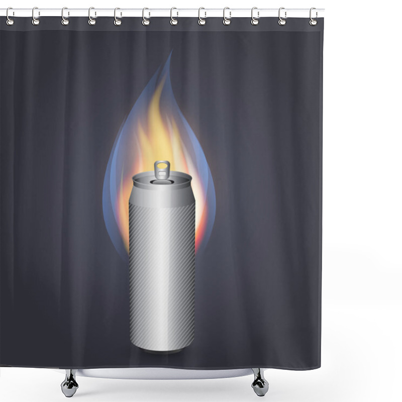 Personality  Burn Energy Drink. Vector Shower Curtains