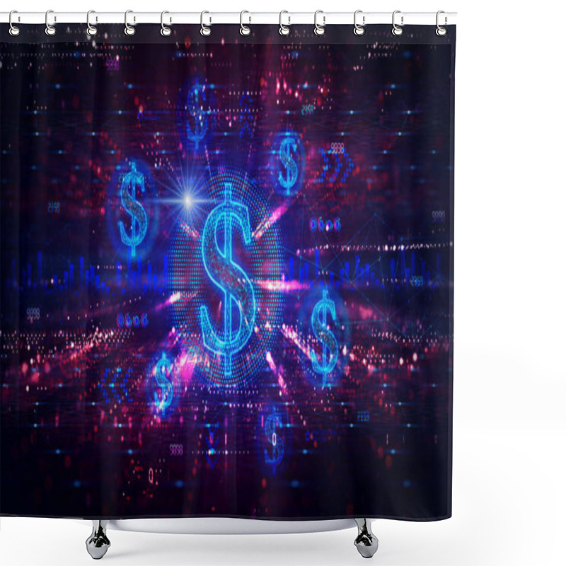 Personality  Computational Finance And Financial Mathematics - Area Of Applied Computer Science That Deals With Problems Of Interest In Finance And Financial Markets - Conceptual Illustration Shower Curtains