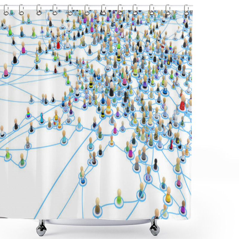 Personality  Cartoon Crowd Links, Layered System Close-Up Shower Curtains