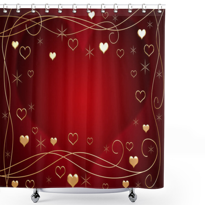 Personality  Golden Hearts Shower Curtains