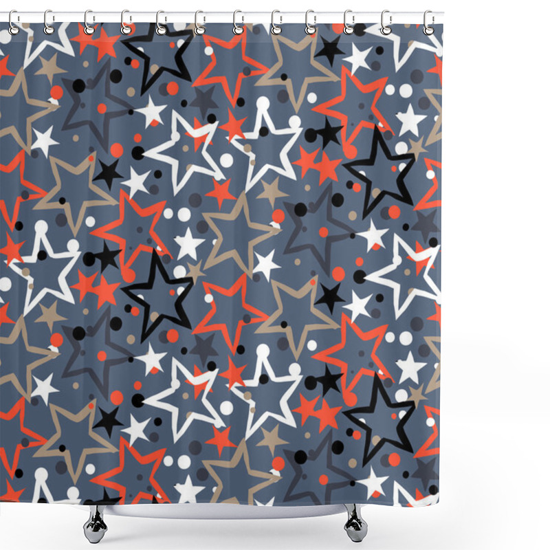 Personality  Vector Pattern With Stars Shower Curtains