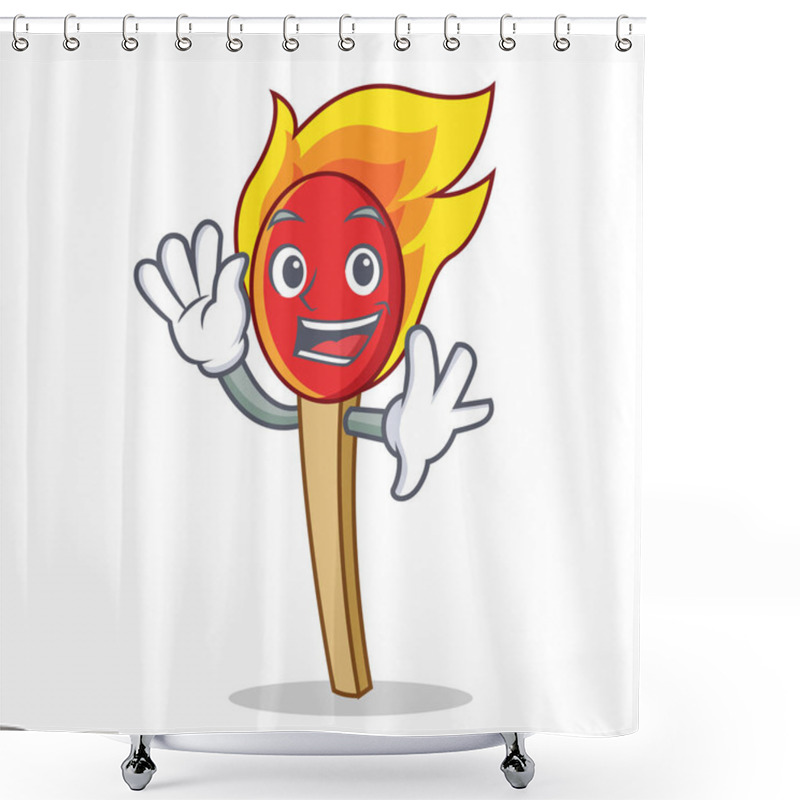 Personality  Waving Match Stick Character Cartoon Shower Curtains