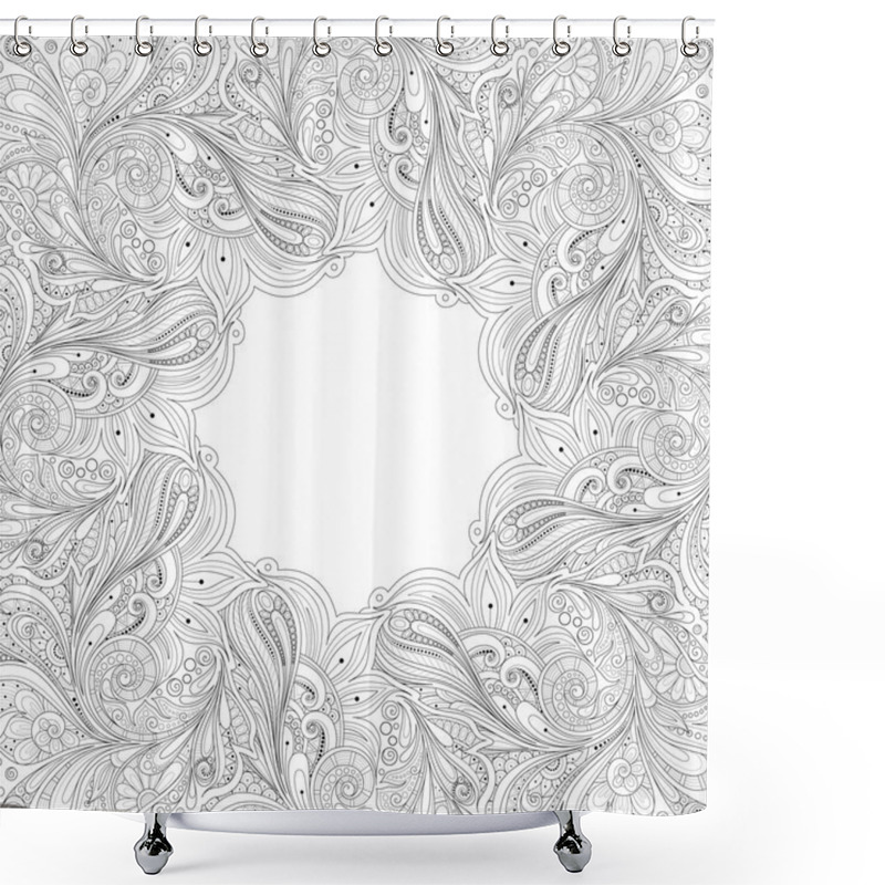 Personality  Monochrome Floral Background Shower Curtains