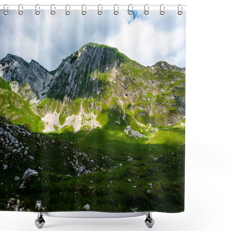 Personality  Beautiful Mountains With Sunlight In Durmitor Massif, Montenegro Shower Curtains