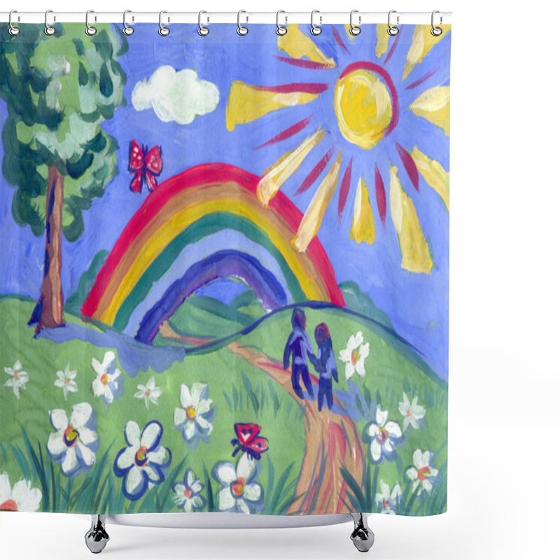 Personality  Child Drawing Of Summer Shower Curtains