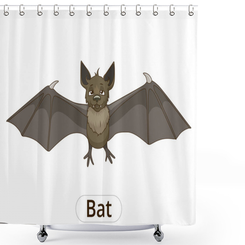 Personality  Forest Animal Bat Cartoon Vector Illustration Shower Curtains