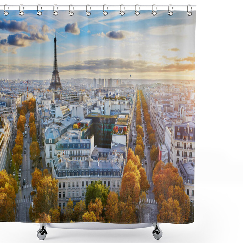 Personality  Aerial Panoramic Cityscape View Of Paris, France Shower Curtains