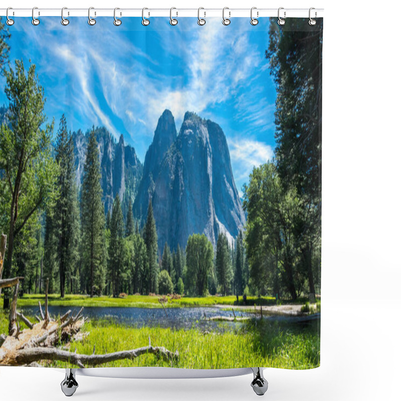 Personality  Green Summer Valley Of Yosemite. Yosemite National Park, California, USA Shower Curtains