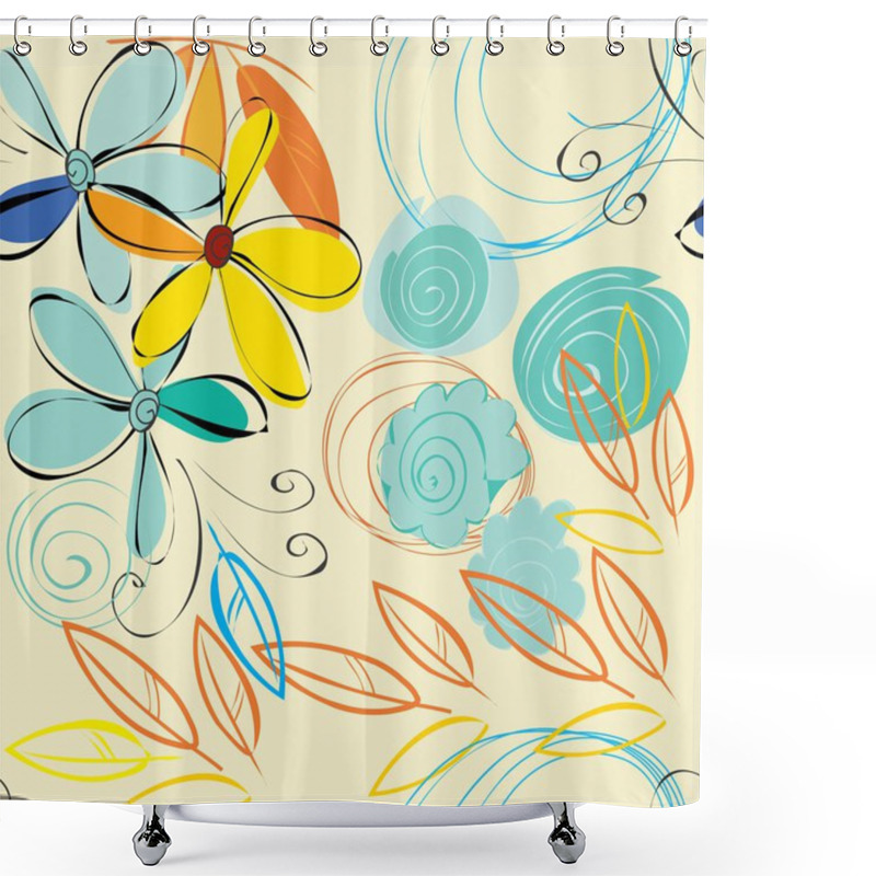 Personality  Abstract Flower Seamless Pattern Background Shower Curtains