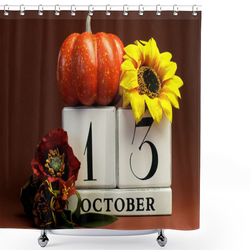 Personality  Seasonal Save The Date Calendar For Individual October Date Shower Curtains