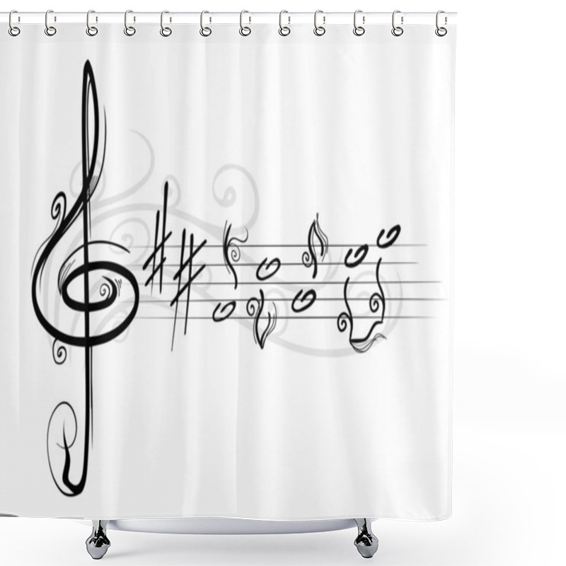 Personality  Musical Notes Shower Curtains