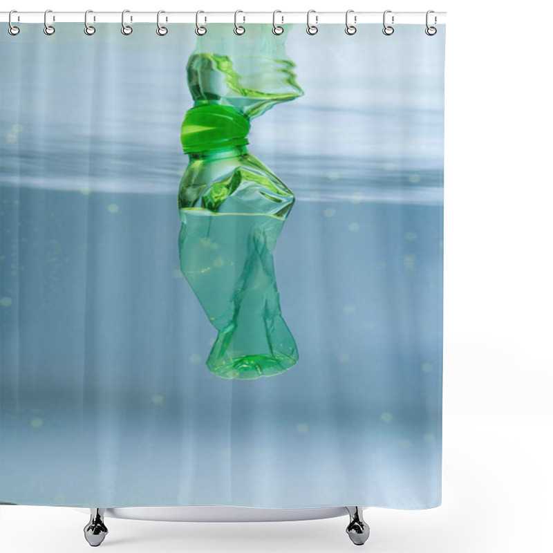 Personality  Crumpled Plastic Bottle In Water, Ecology Concept Shower Curtains