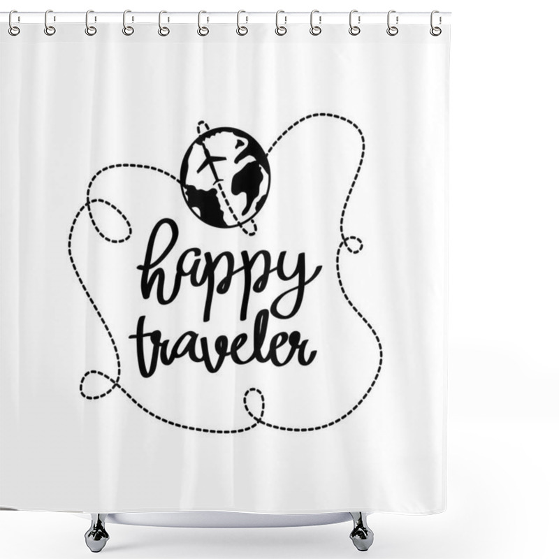 Personality  Travel Adventure Calligraphy Messsage Font Shower Curtains