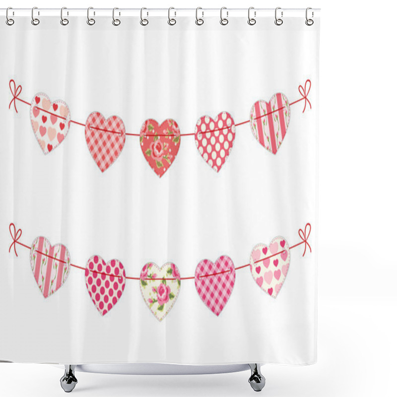 Personality  Hearts Garland 3 Shower Curtains