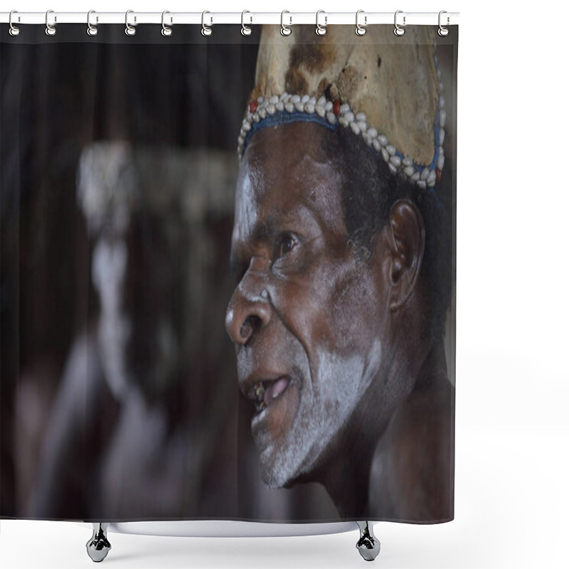 Personality  Man From The Tribe Of Asmat People Shower Curtains