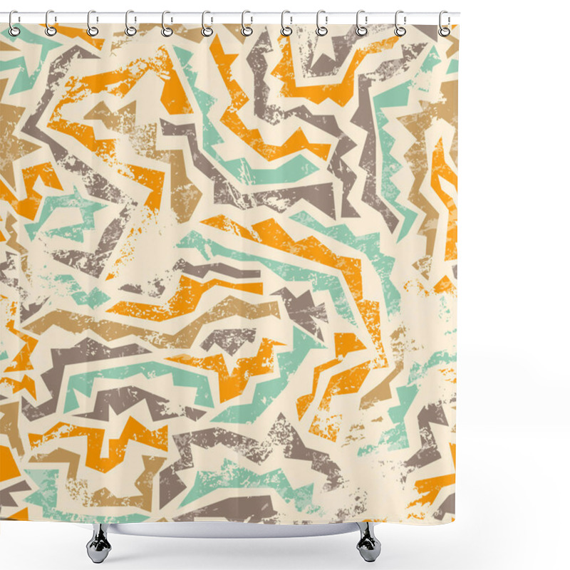 Personality  Ancient Seamless Pattern With Grunge Effect Shower Curtains