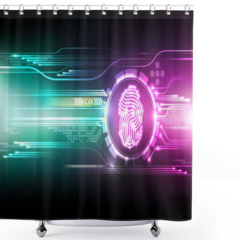 Personality  Abstract Technology Background.Security System Concept Shower Curtains