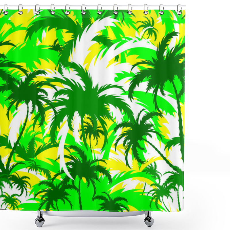 Personality  Palm Trees,seamless Background Shower Curtains