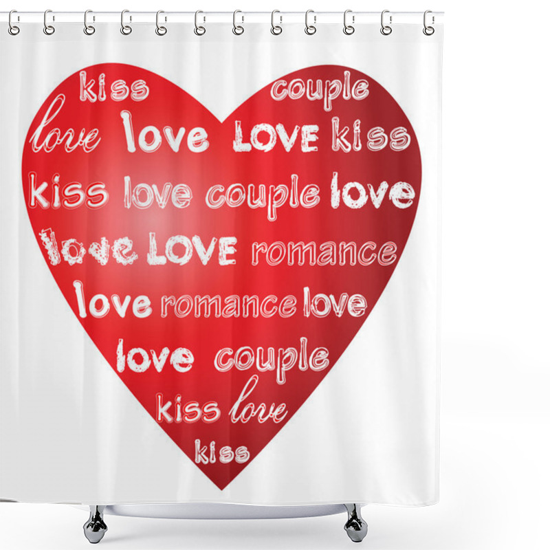 Personality  Love Words On A Red Heart. Shower Curtains