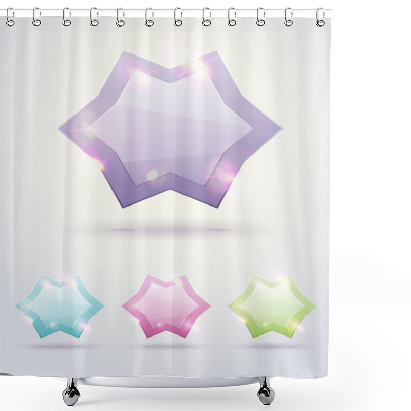 Personality  Vector Glossy Buttons On White Background Shower Curtains